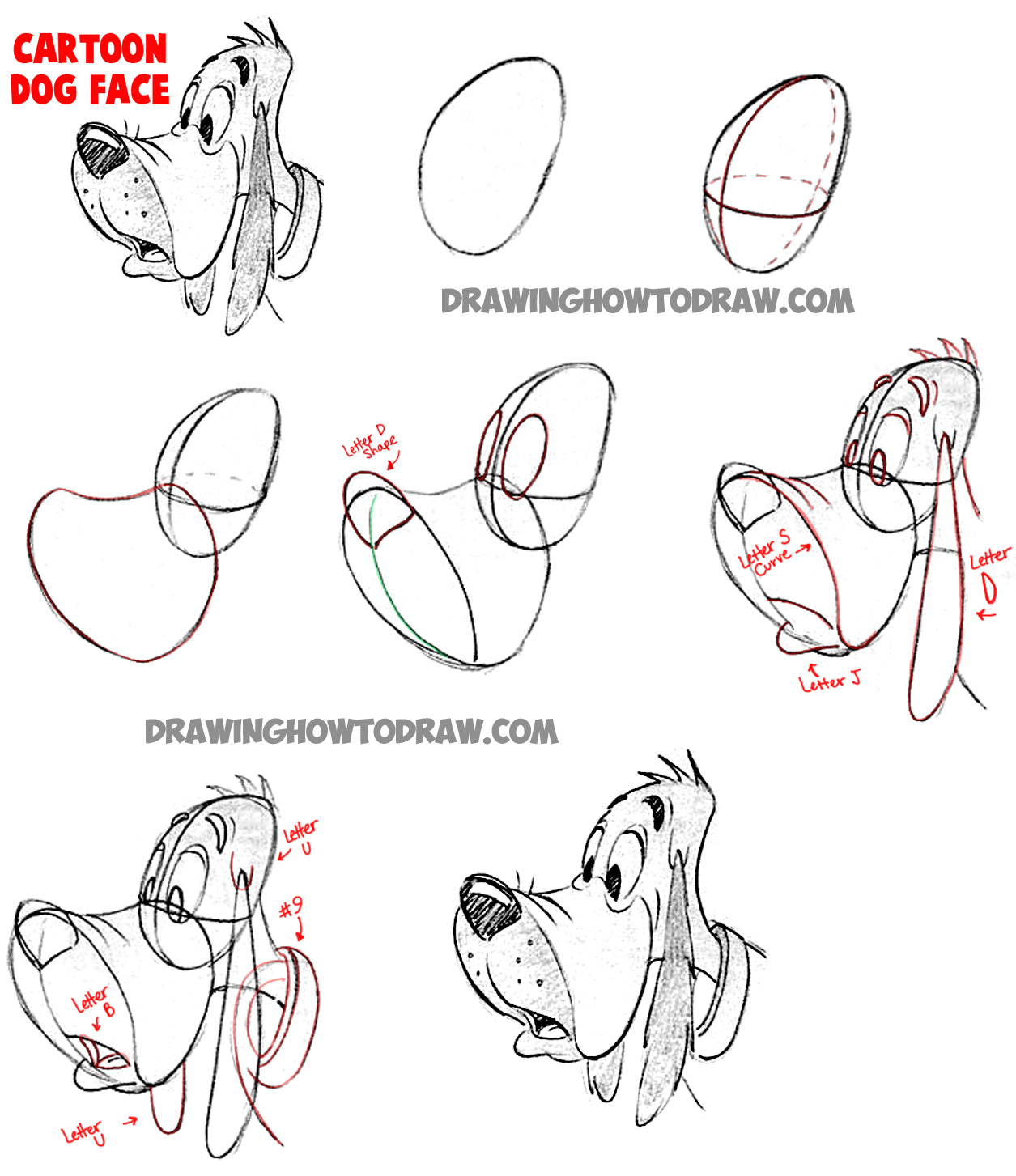 1255x1453 how to draw cartoon dogs face and head in easy steps lesson - Steps Drawing A Dog