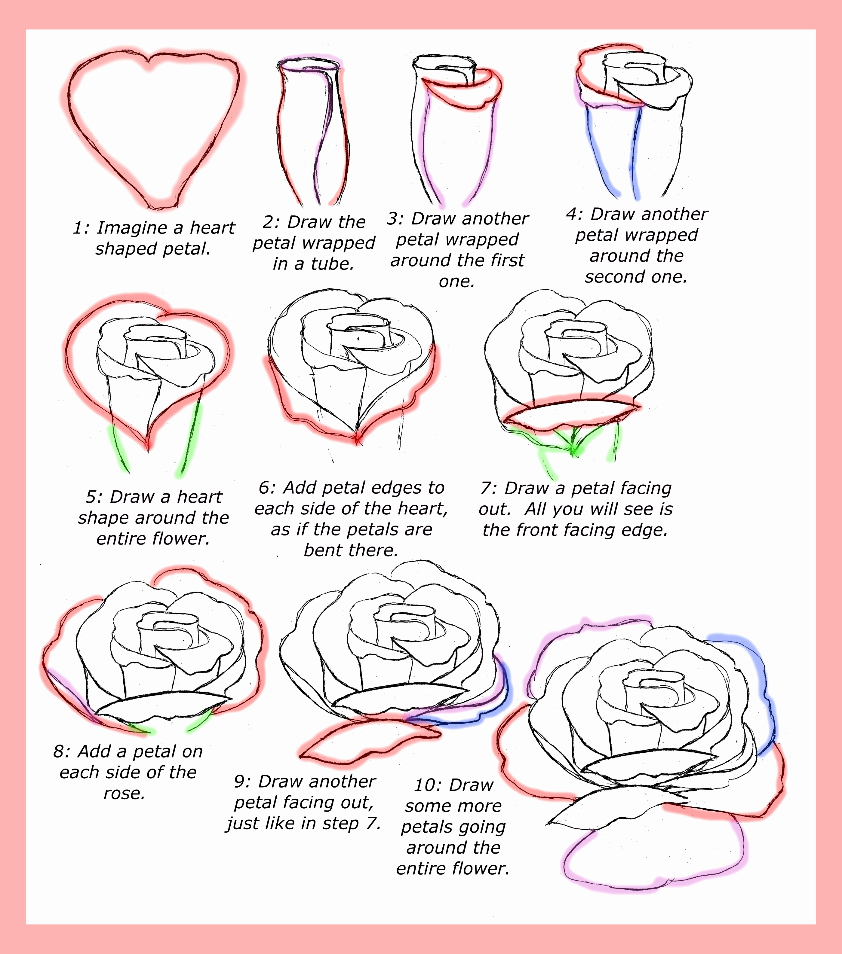 2800x3175 Rose Step - Steps Drawing A Flower