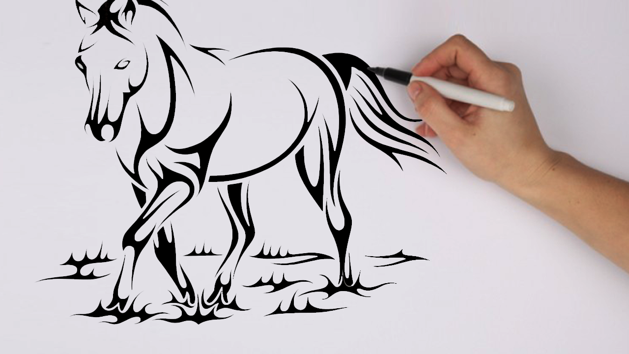 1280x720 Step - Steps Drawing A Horse