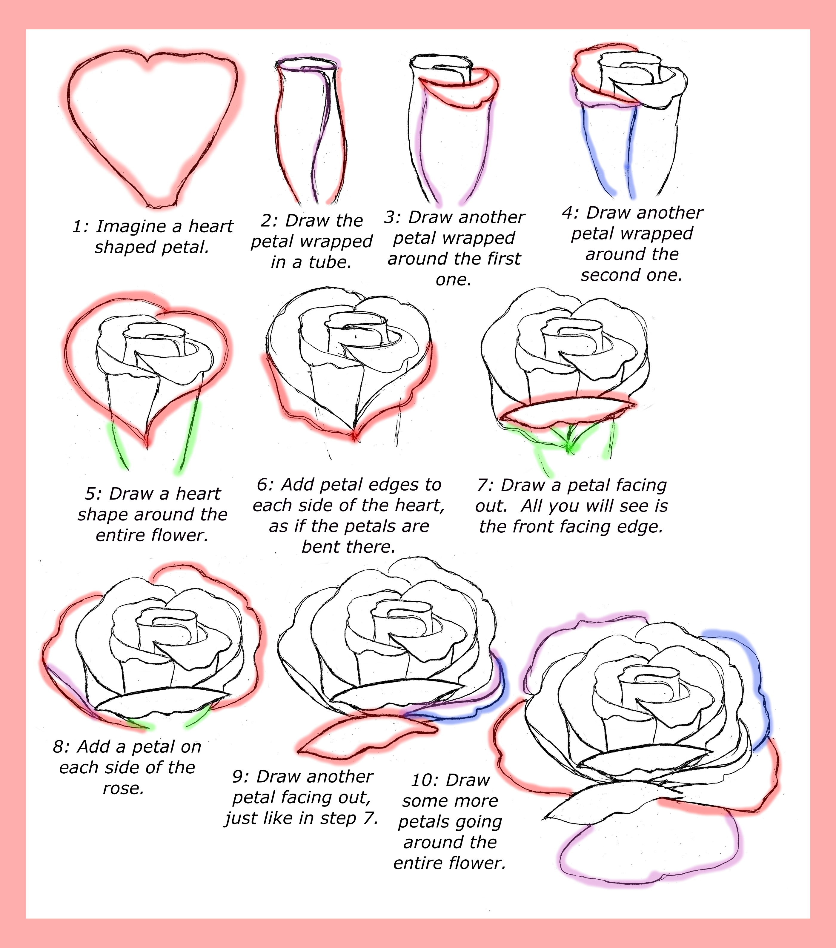 2800x3175 How To Draw Roses - Steps Drawing A Rose