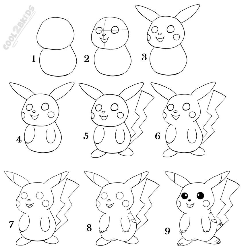 850x863 How To Draw Pikachu Step - Steps Drawing Pikachu