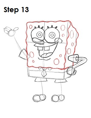 300x388 How To Draw Spongebob Step - Steps Drawing Spongebob