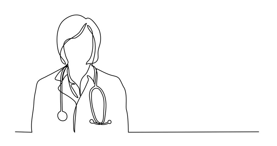 910x480 Self Drawing Animation Of Doctor Stock Footage Video - Stethoscope Drawing