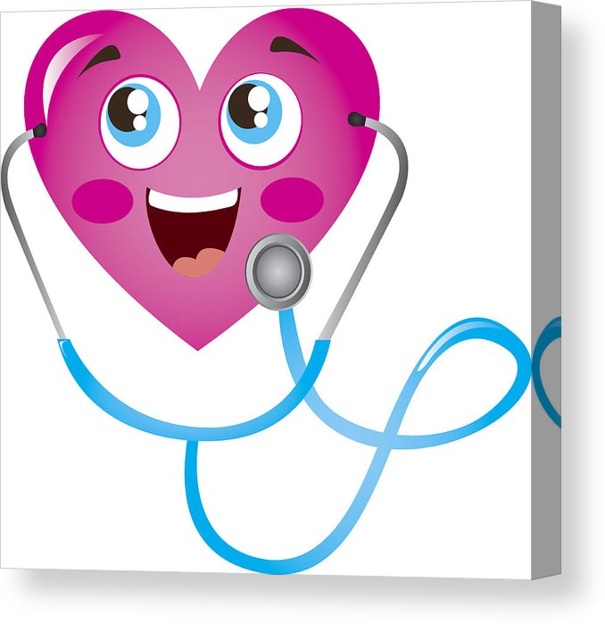678x699 Heart And Stethoscope Canvas Print Canvas Art - Stethoscope Drawing Heart