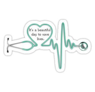 375x360 Stethoscope Heart Rythym' Sticker - Stethoscope Drawing Heart