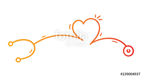 500x270 Hand Drawing Stethoscope And Heart Concept Illustration Stock - Stethoscope Drawing Heart