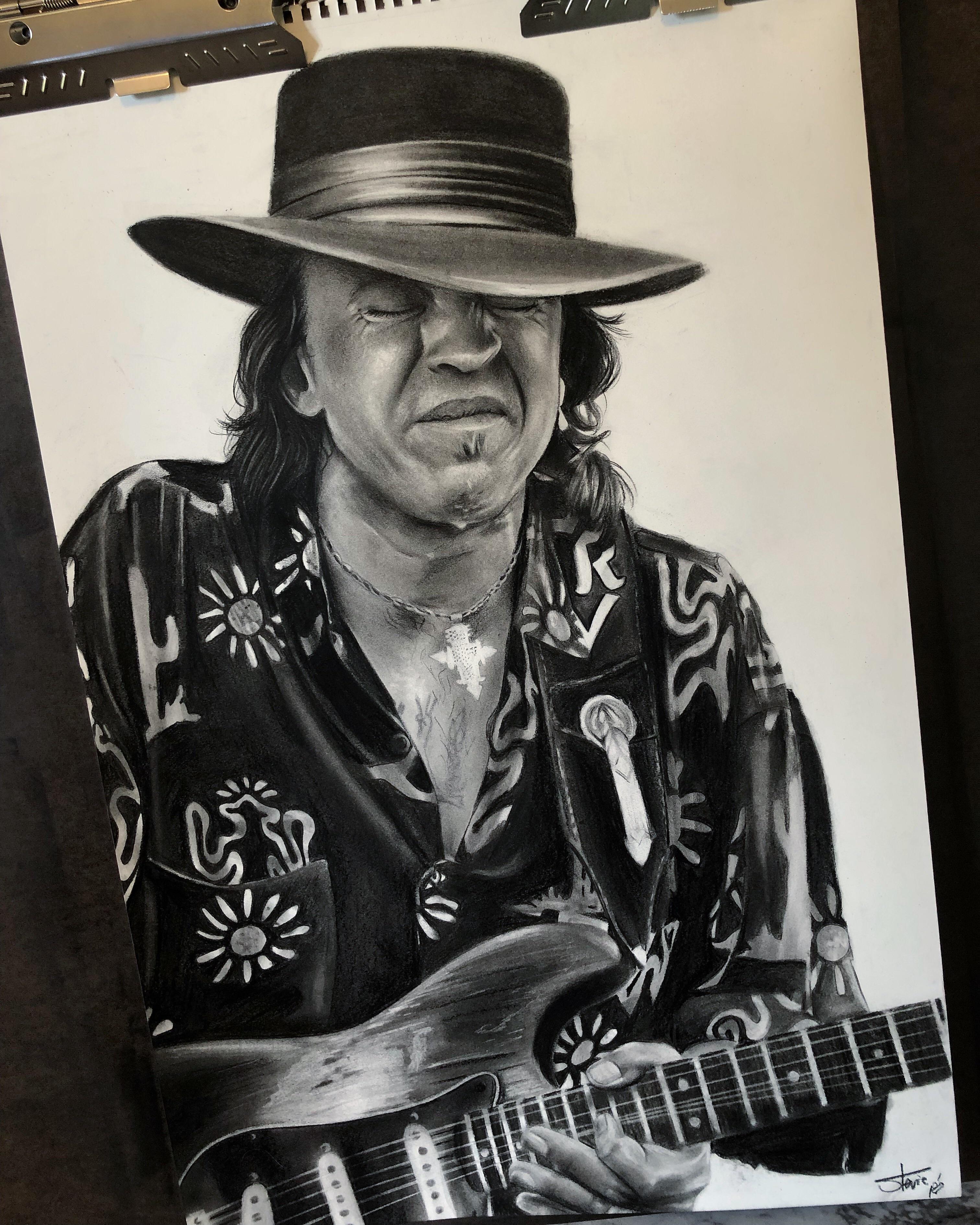 3024x3780 stevie ray vaughan charcoal inches drawing - Stevie Ray Vaughan Drawing