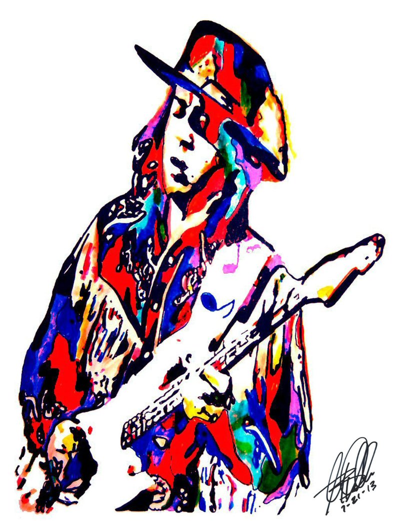 794x1059 stevie ray vaughan poster from original drawing x etsy - Stevie Ray Vaughan Drawing