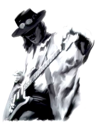 375x482 stevie ray vaughan the meastro painting - Stevie Ray Vaughan Drawing