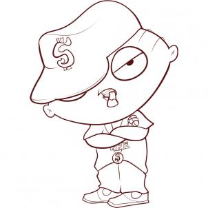302x302 How To Draw Gangster Stewie, Step - Stewie Drawing