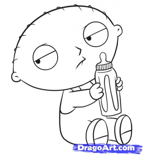 482x520 Step How To Draw Stewie - Stewie Griffin Drawing