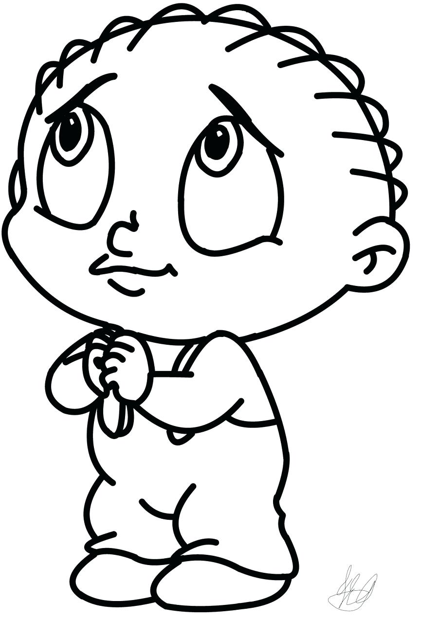 900x1273 Coloring Pages Family Guy On Gangster Colouring - Stewie Griffin Drawing
