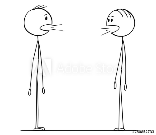500x432 cartoon stick figure drawing conceptual illustration of two men - Stick Bird Drawing