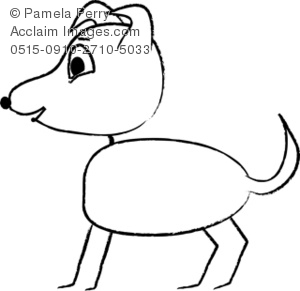 300x291 Clip Art Illustration Of A Stick Dog - Stick Dog Drawing