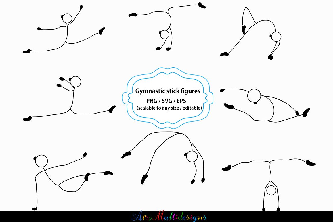1158x772 gymnastics stick figure stick figure clipart and silhouette - Stick Drawing