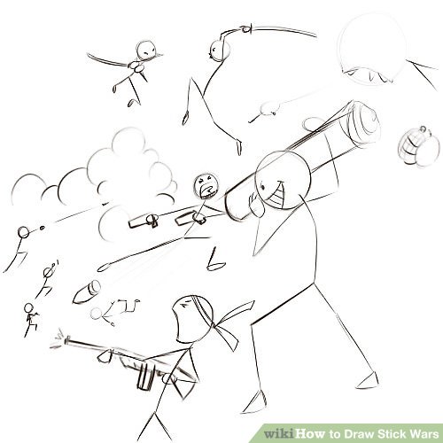 500x500 How To Draw Stick Wars Steps - Stick Drawing