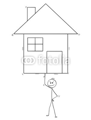 304x400 Cartoon Stick Man Drawing Conceptual Illustration Of Businessman - Stick Drawing House