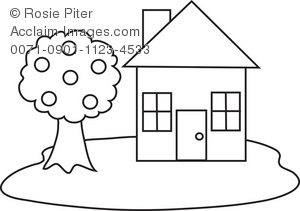 300x211 Stick House Clipart Black And White Collection - Stick Drawing House