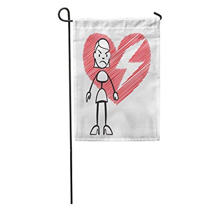 425x425 semtomn garden flag divorce stick figure woman broken - Stick Drawing House