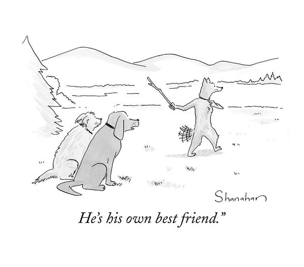 600x527 Dog Throwing Stick To Fetch Himself Art Print - Stick Drawing Of A Dog