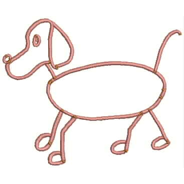 367x367 Stick Figure Dog Embroidery Download - Stick Drawing Of A Dog