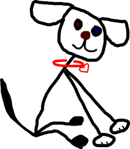 261x299 Stick Figure Kidsdog Clip Art - Stick Drawing Of A Dog