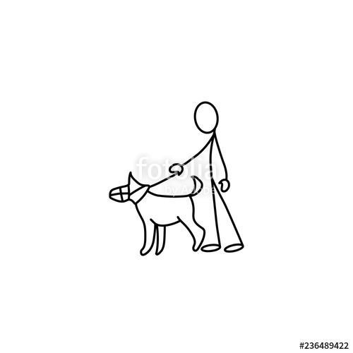 500x500 Stick Figure Man With A Dog Stock Image And Royalty Free Vector - Stick Drawing Of A Dog