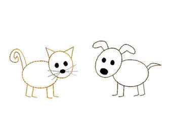 340x270 Stick Figure Pets Etsy - Stick Drawing Of A Dog