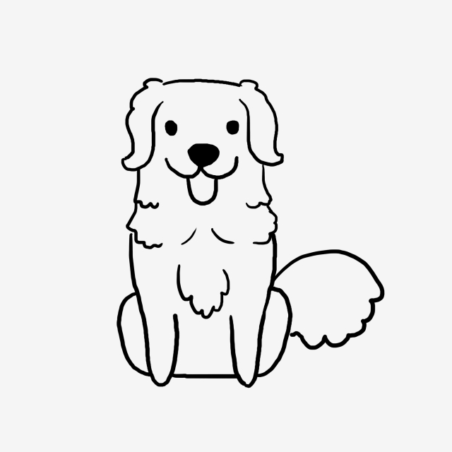 640x640 Cartoon Dog Child Graffiti, Line, Stick Figure, Black And White - Stick Drawing Of A Dog