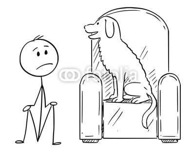 400x306 Cartoon Stick Drawing Conceptual Illustration Of Unhappy Man - Stick Drawing Of A Dog