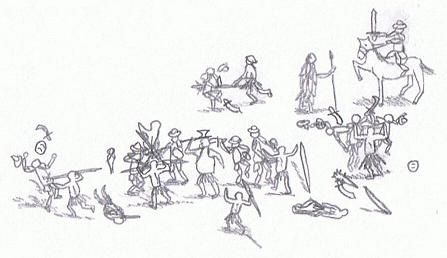 447x258 doodling stick figures - Stick Figure Battle Drawing