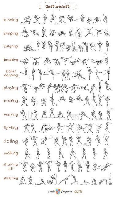 378x640 Pose Reference Sheet Comics Drawing Tips And Tutorials - Stick Figure Drawing Tutorial