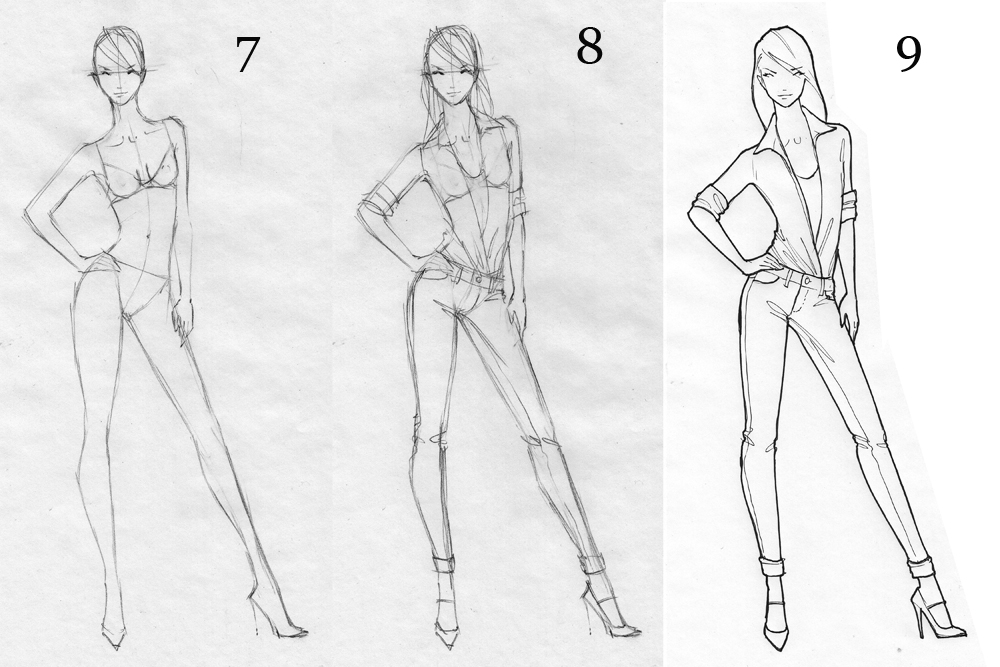 1000x667 fashion figure drawing tutorial how to draw a fashion figure final - Stick Figure Drawing Tutorial