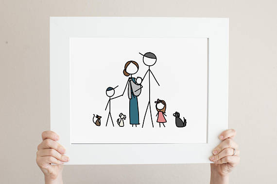 570x380 Photos Simple Drawing Of A Family - Stick Figure Family Drawing