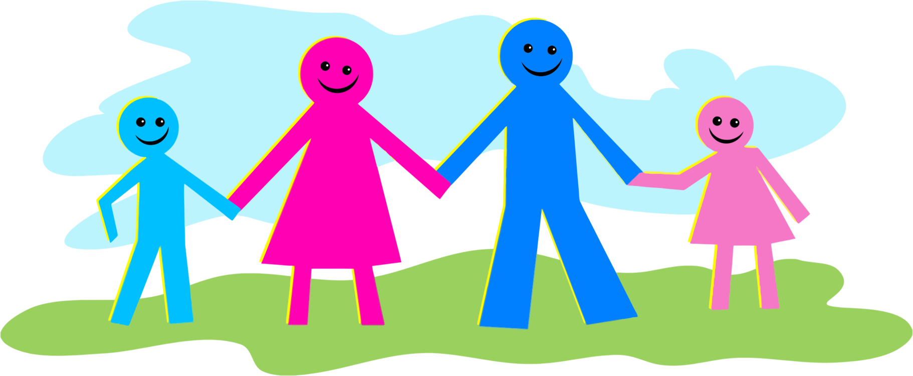 1822x750 Stick Figure Family Drawing Child Line Art Cc0 - Stick Figure Family Drawing