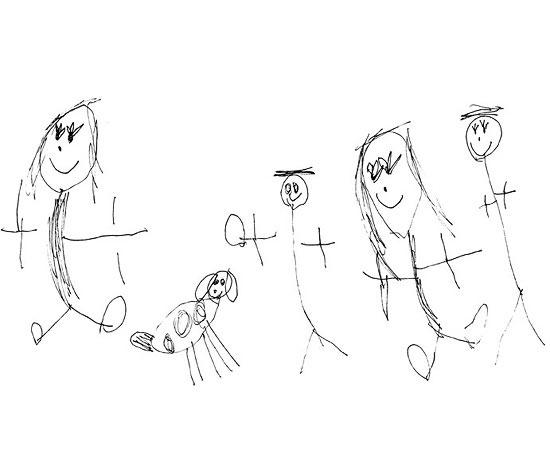 550x458 What You Can Learn From Your Kid's Artwork - Stick Figure Family Drawing