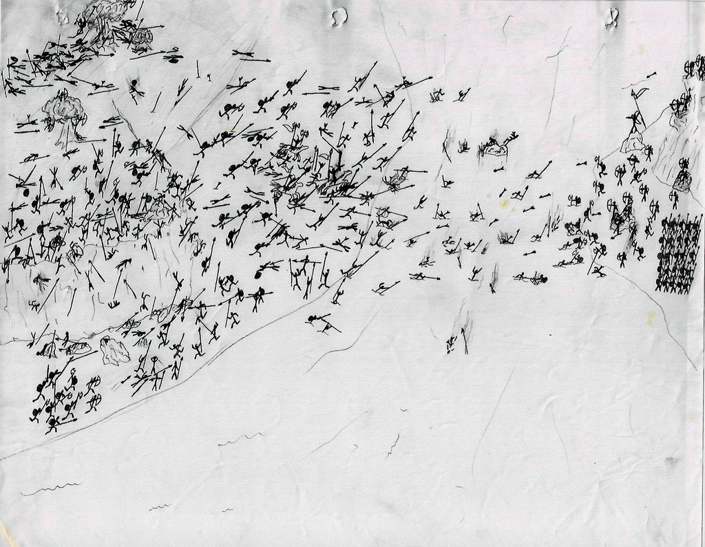 1024x795 Epic, Hypnotizing Stick Figure Battles The Mary Sue - Stick Figure War Drawing