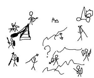 stick figure war drawing