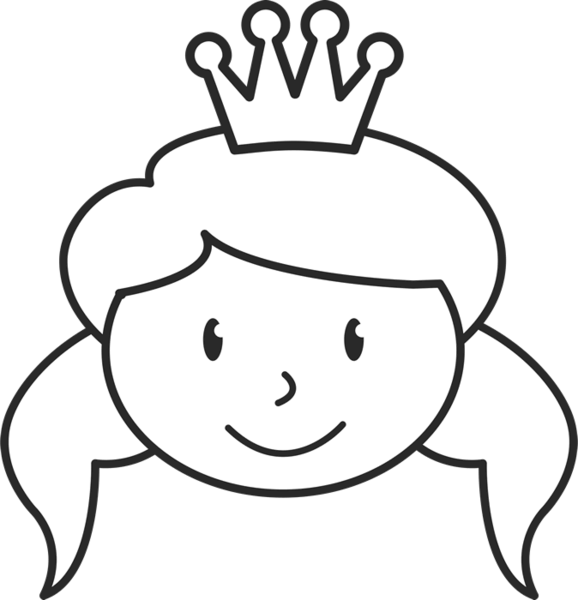 578x600 girl face with crown and pigtails stamp stick figure stamps - Stick Girl Drawing