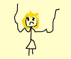 300x250 Wiggly Armed Sad Stick Girl Drawing - Stick Girl Drawing