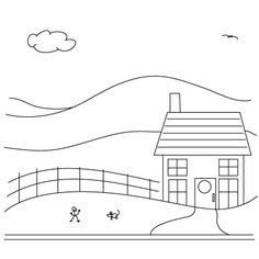 236x236 Simple House Drawing - Stick House Drawing