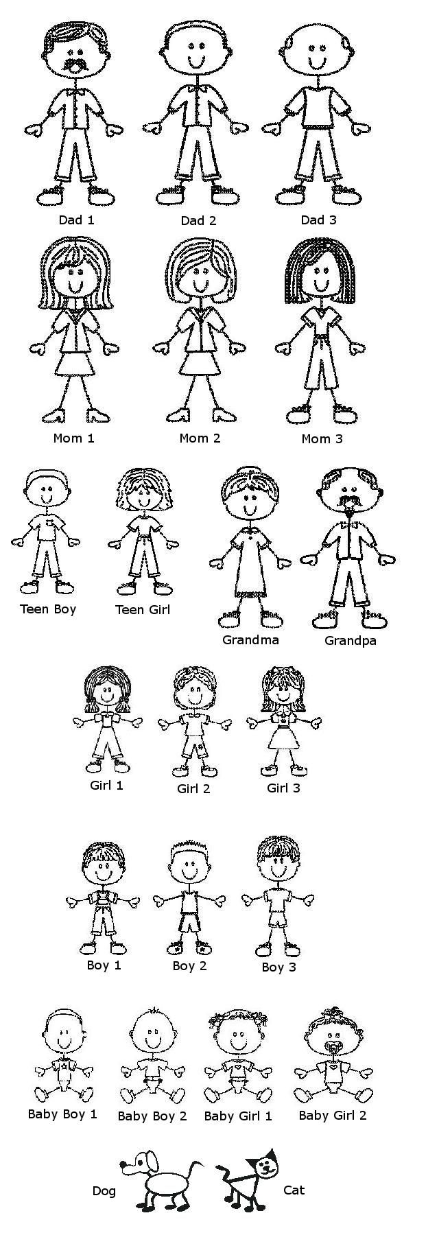 640x1800 best stick family ideas family car stickers, family decals - Stick People Drawings
