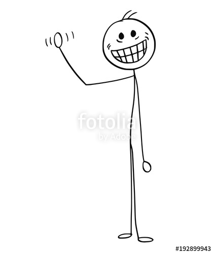 422x500 cartoon stick man drawing illustration of man with crazy smile - Stick Person Drawing