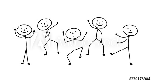 500x270 Stick Figure People Dance Drawing Man Sketch - Stick Person Drawing
