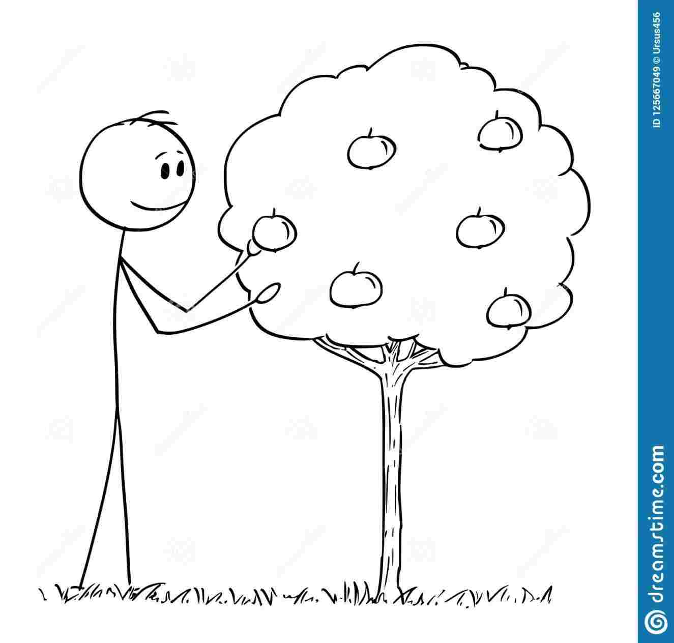 1325x1264 Tree Drawing Drawing Sketch Human Smile Stick Stock Vector Royalty - Stick Tree Drawing