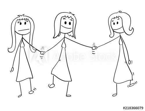 500x383 Cartoon Stick Drawing Conceptual Illustration Of Homosexual Couple - Stick Woman Drawing