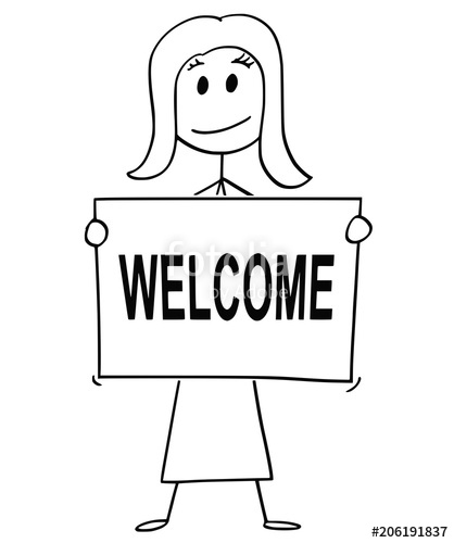 418x500 Cartoon Stick Man Drawing Conceptual Illustration Of Woman - Stick Woman Drawing