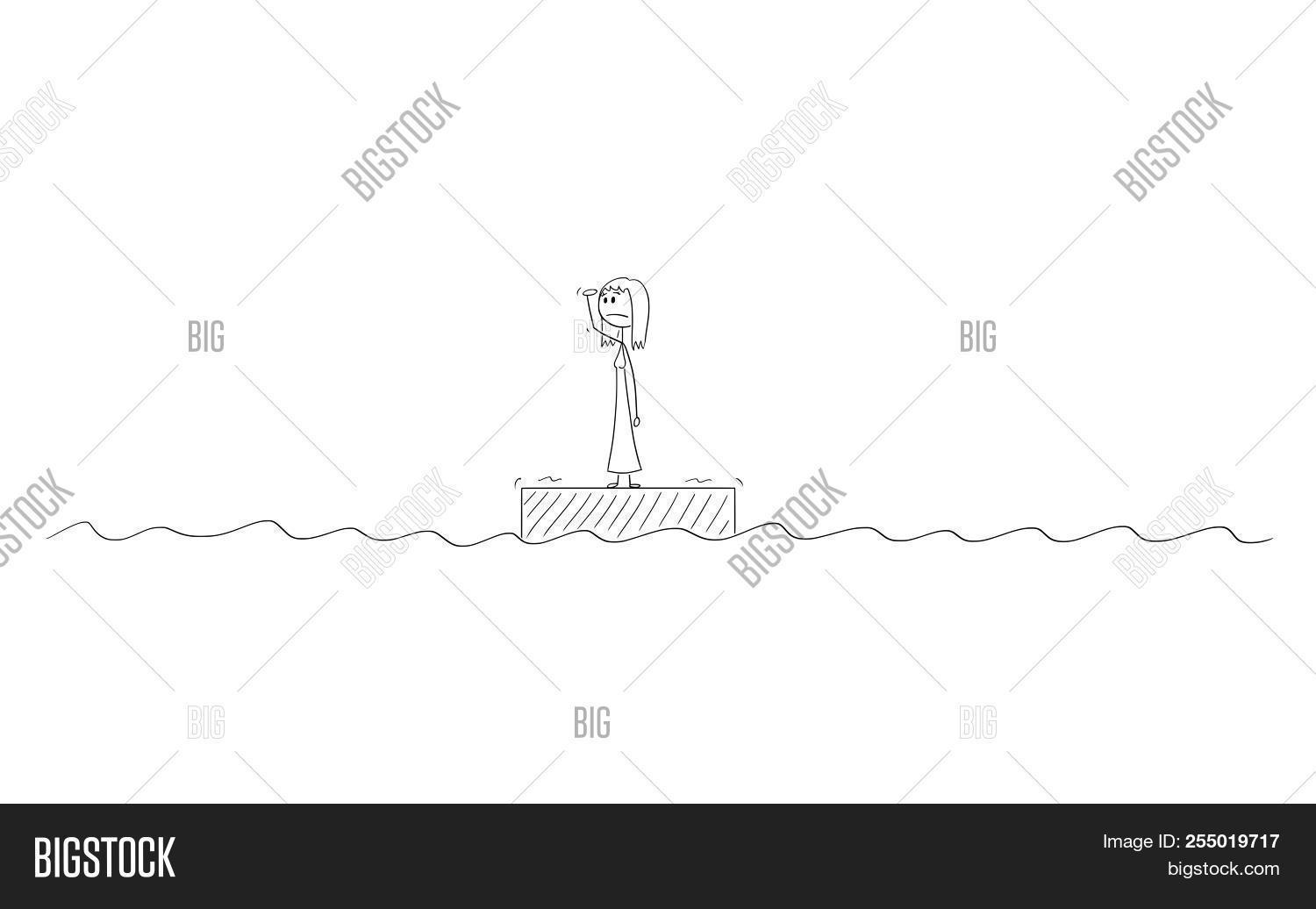1500x1036 Cartoon Stick Drawing Conceptual Illustration Of Woman Image - Stick Woman Drawing
