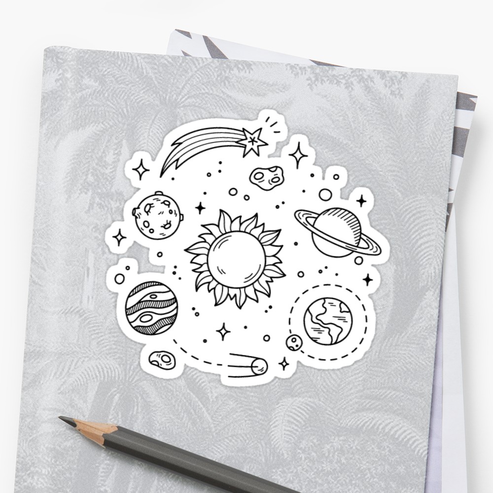 1000x1000 space tumblr drawing sticker - Sticker Drawing
