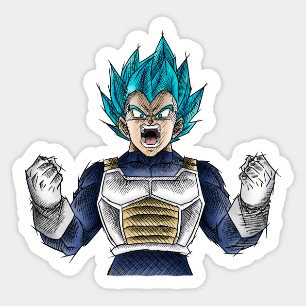 630x630 Vegeta, Super Saiyan God Drawing - Sticker Drawing